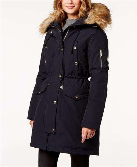 michael kors fur trimmed nomb|Faux Fur Trim Woven Parka .